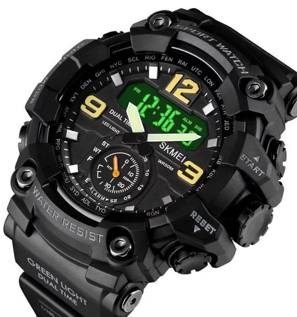 Тактические часы Skmei 1637 Black Фото 2